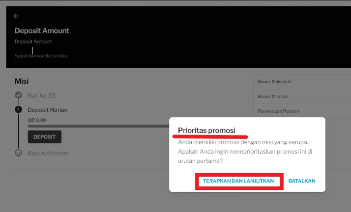 Prioritas Welcome Bonus 50%