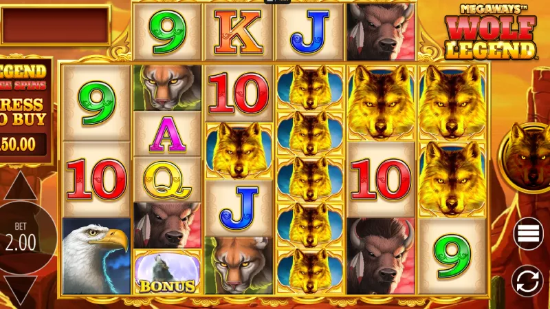 Tema dan Desain Visual Wolf Legends Megaways - TapTap